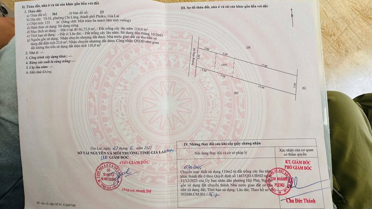 Đất hẻm 66 Lý Chính Thắng, Trà Bá, Pleiku 135m² chỉ 800 triệu - Sổ hồng đầy đủ!