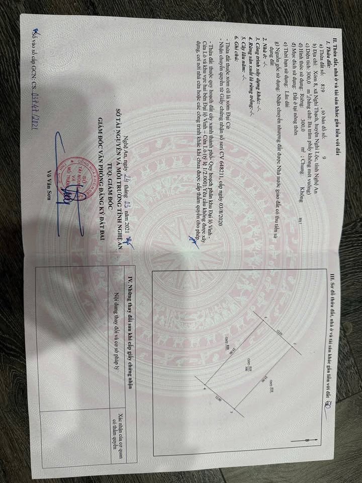 Đất nền Nghi Thạch, Nghi Lộc 300m² - Cơ hội đầu tư hiếm có!