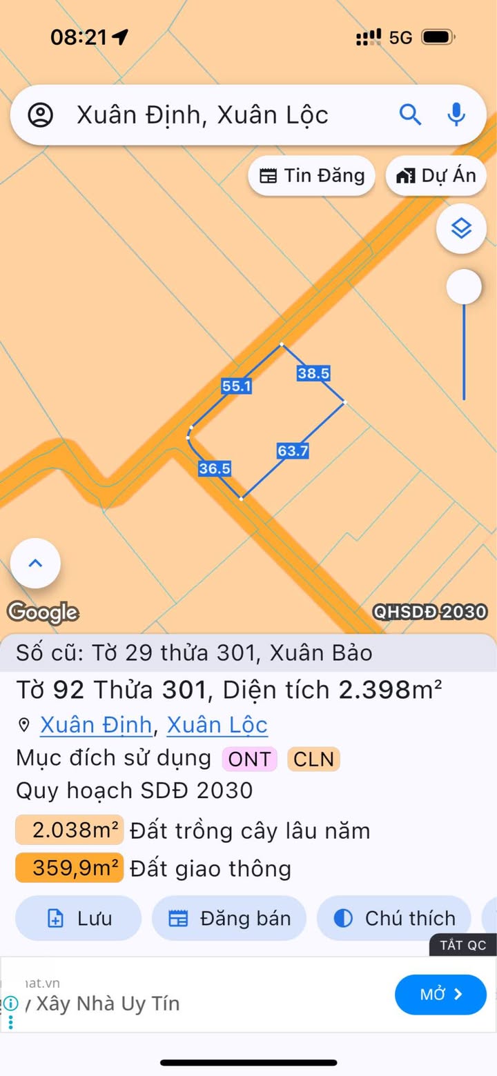 Đất thổ cư 2300m² tại Xuân Bảo, Cẩm Mỹ - Giá chỉ 2.988 tỷ, phù hợp đầu tư!
