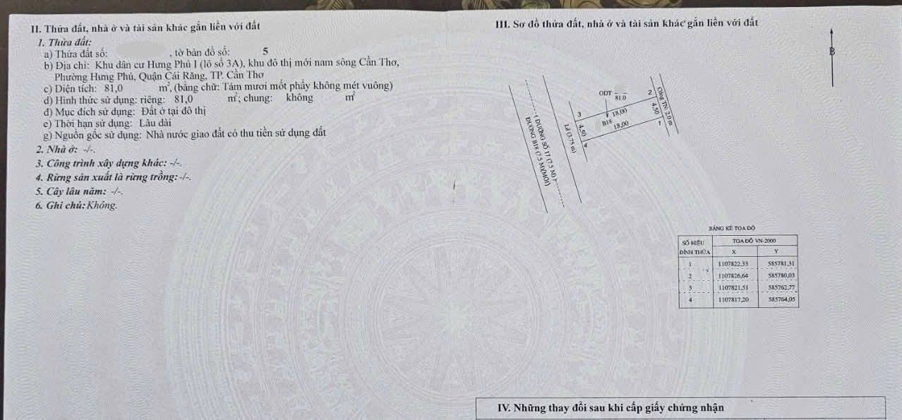 Đất nền B18 Hưng Phú Cần Thơ 81m² giá 5.5 tỷ - Cơ hội đầu tư tuyệt vời!