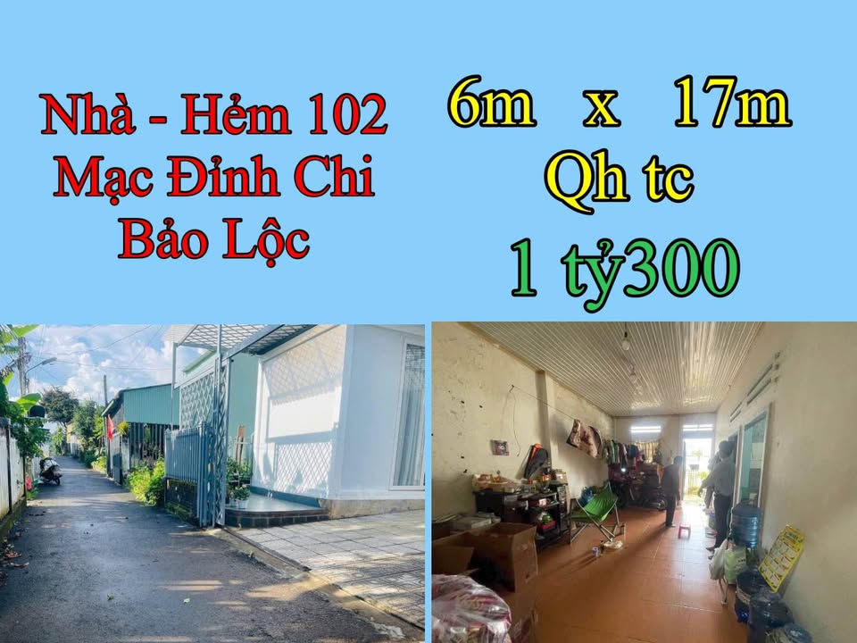 Nhà hẻm 102 Mạc Đỉnh Chi Bảo Lộc 102m² giá 1.3 tỷ - Vào ở ngay!