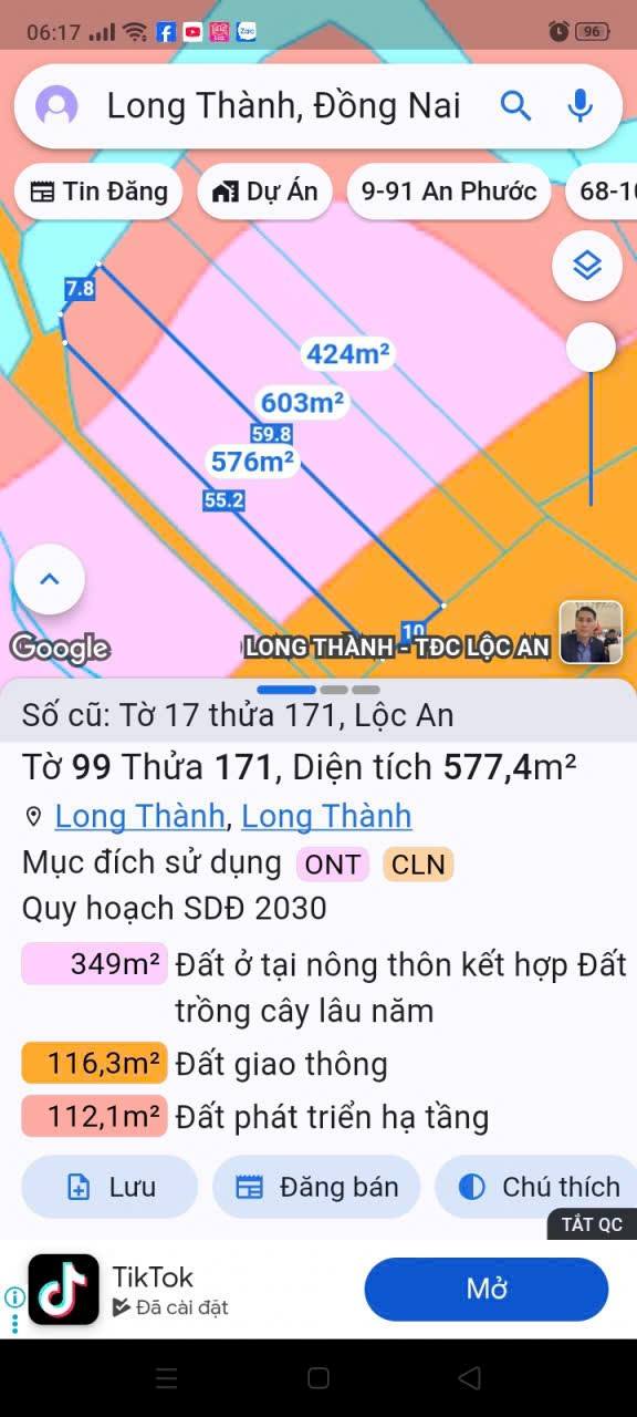 Đất mặt tiền đường 769 Long Thành 590m² - Sổ hồng riêng, giá tốt!