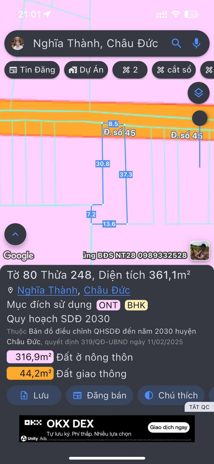 Đất nền Nghĩa Thành Châu Đức 296m² giá 1.44 tỷ - Vị trí đẹp, tiện ích đầy đủ!