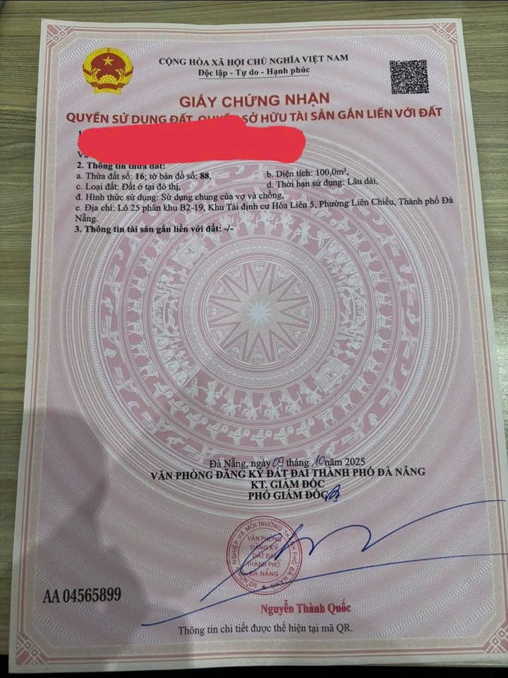 Đất nền Hòa Liên 100m² giá 2.9 tỷ - Sổ hồng chính chủ, thương lượng ngay!