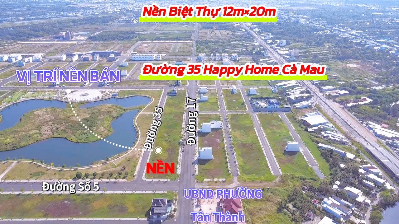 Đất nền biệt thự 240m² đường 35 Happy Home Cà Mau giá 4.5 tỷ - Vị trí đẹp, thương lượng ngay!