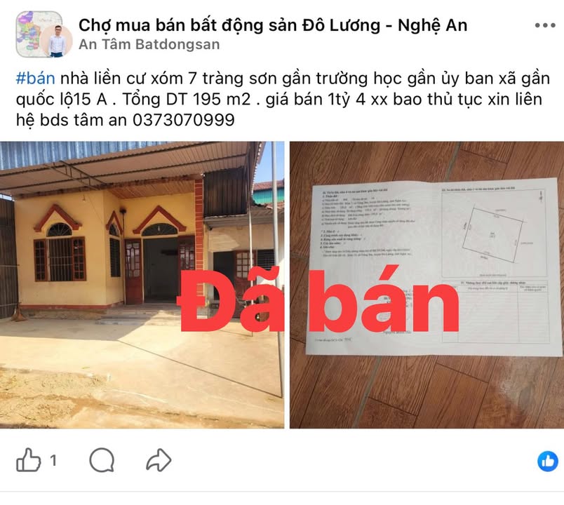 Nhà đẹp tại Đông Sơn, Đô Lương 175m² giá 1 tỷ - Hướng Nam, ô tô vào tận cửa!
