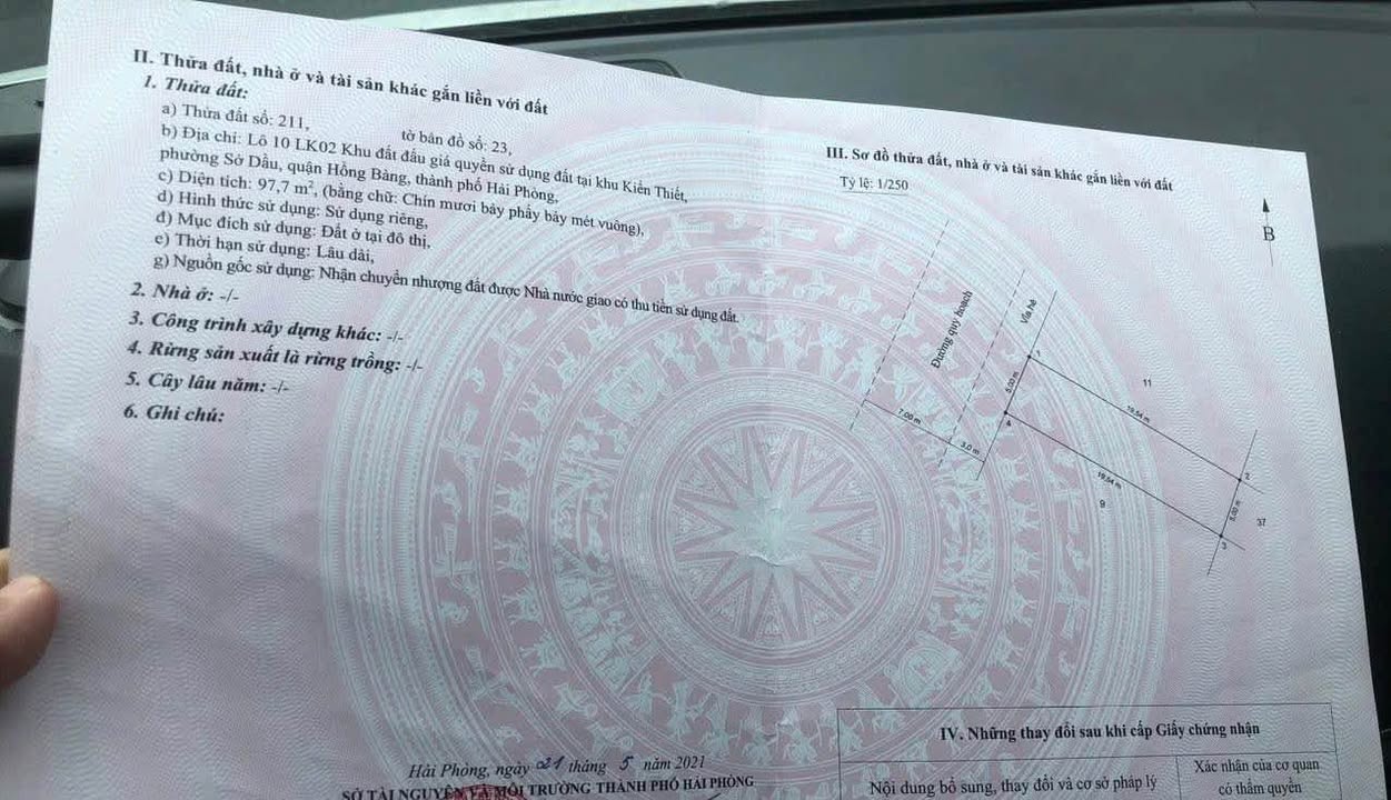 Lô đất khu đấu giá Kiến Thiết 97,5m² giá 5.464 tỷ - Đầu tư sinh lời ngay!