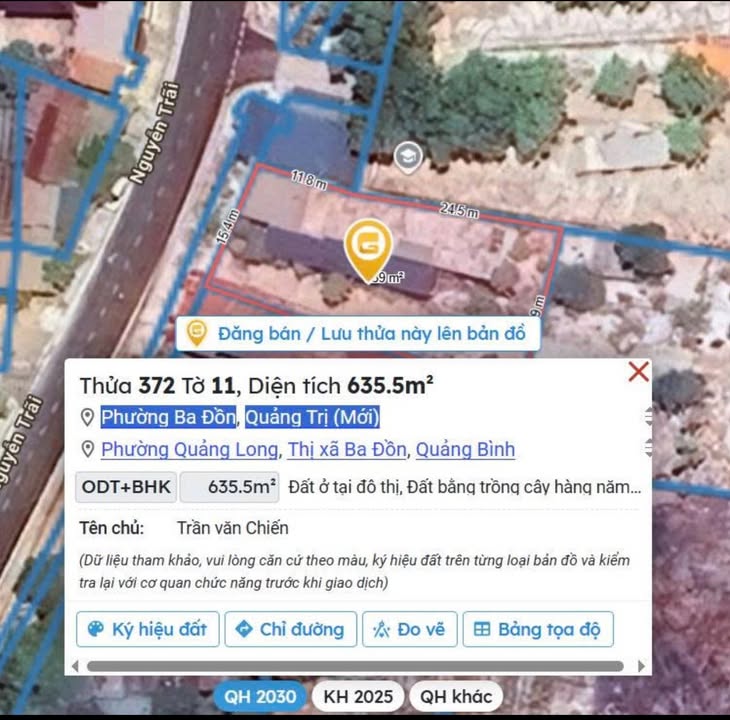 Đất nền mặt tiền đường Nguyễn Trãi, Quảng Long, 270m² - Cơ hội đầu tư hiếm có!