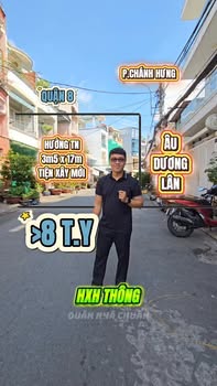 Nhà riêng Âu Dương Lân, Chánh Hưng, quận 8 - Diện tích 59.5m² chỉ 8 tỷ - Tiện xây mới!
