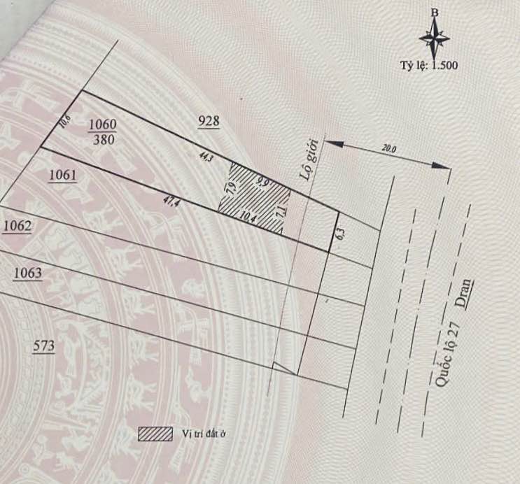 Đất mặt tiền Quốc lộ 27, xã D'Ran, 75m² chỉ 1.25 tỷ - Cơ hội đầu tư hiếm có!