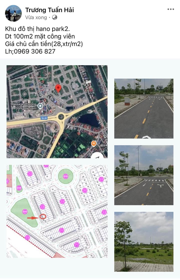 Đất nền Khu đô thị Hano Park 2 100m² giá 2.87 tỷ - Mặt công viên lý tưởng!