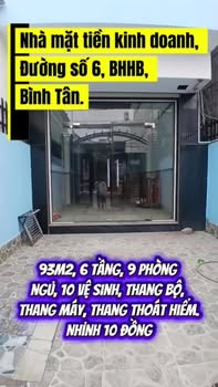 Nhà mặt tiền Đường số 6, Bình Hưng Hòa B, Bình Tân 93m² giá 10 tỷ - Kinh doanh đắc địa!