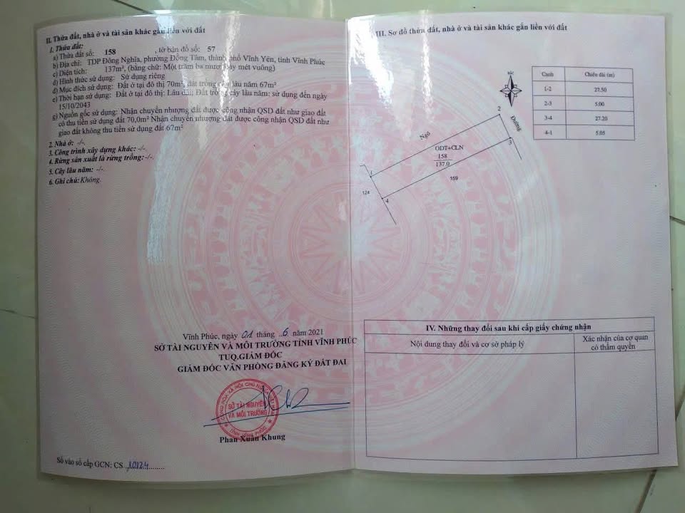 Đất nền lô góc Đồng Tâm Vĩnh Yên 137m² giá 2.5 tỷ - Khu dân cư văn minh