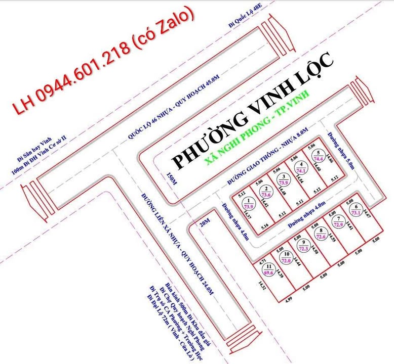 Đất nền Vinh Lộc Nghệ An 73m² - Giá đầu tư cực tốt, số lượng có hạn!
