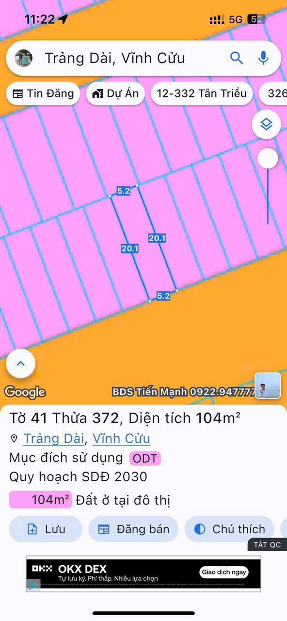 Đất nền KDC Phú Gia 1, Trảng Dài 104m² giá 4.5 tỷ - Đầu tư sinh lời