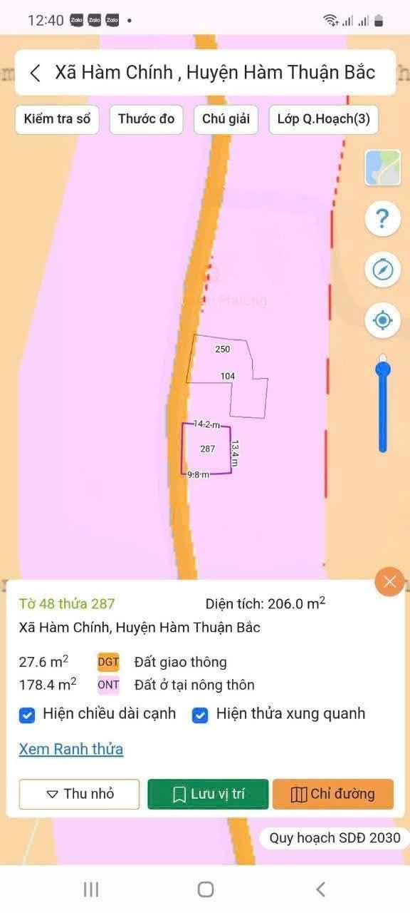 Bán lô đất biệt thự tại xã Hàm Chính, Hàm Thuận Bắc, 206m² - Chỉ 300 triệu!