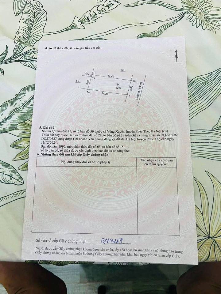 Đất nền Võng Xuyên, Phúc Thọ 82m² - Sổ đỏ chính chủ, giao dịch ngay!