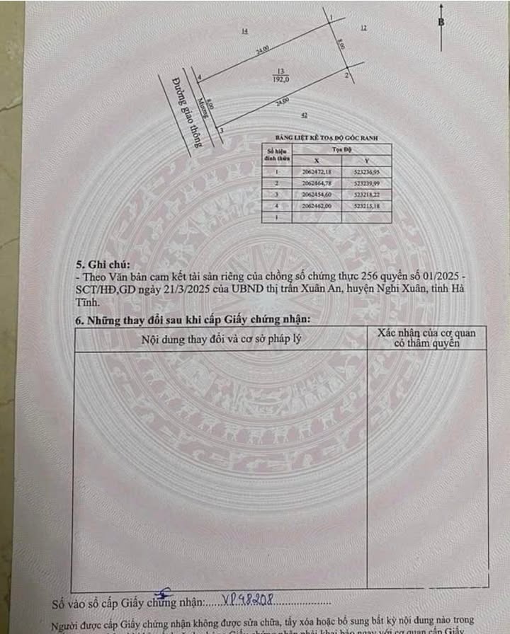 Lô đất đấu giá tại Khối 7, Nghi Xuân 192m² giá 2.3 tỷ - Vị trí trung tâm thuận lợi!