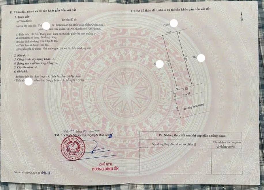 Đất thổ cư Nam Hải, Hải An 89.3m² - Giá tốt, sổ đỏ chính chủ!