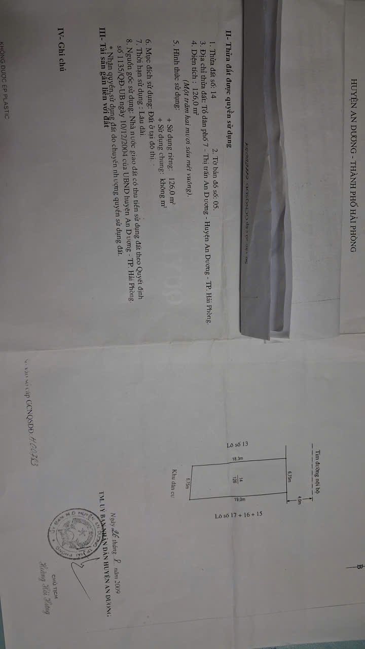 Đất nền Chung cư Tổ 7 Phường An Dương 126m² giá 3 tỷ - Cơ hội đầu tư hiếm có!