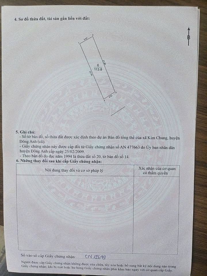 Đất nền Kim Chung Đông Anh 114m² giá 2.052 tỷ - Đường thông 8m, pháp lý rõ ràng!