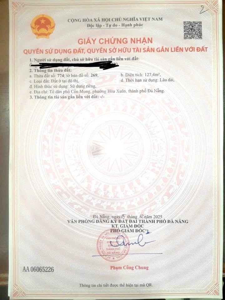 Đất nền Cồn Mong Hòa Xuân 127.4m² giá 2 tỷ - Đầu tư sinh lời ngay!