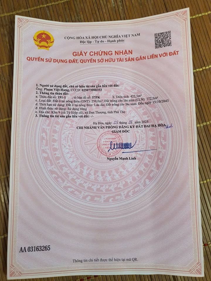 Kho xưởng tại Đan Thượng, Hạ Hòa, Phú Thọ 422m² giá 2 tỷ - Tiềm năng kinh doanh lớn!