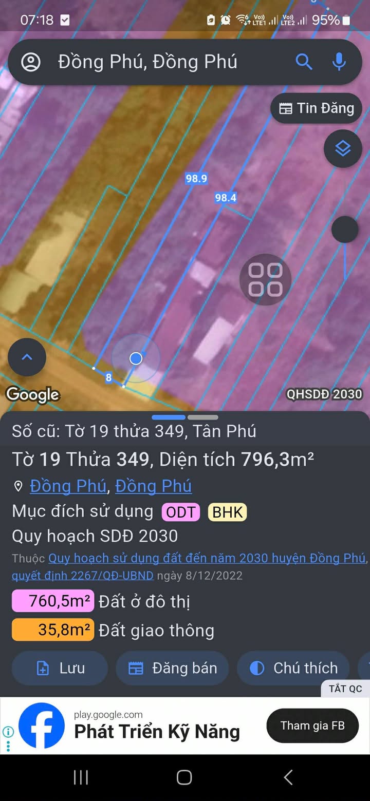 Đất nền Đồng Phú 784m² giá thỏa thuận - Vị trí đẹp, phát triển kinh doanh!