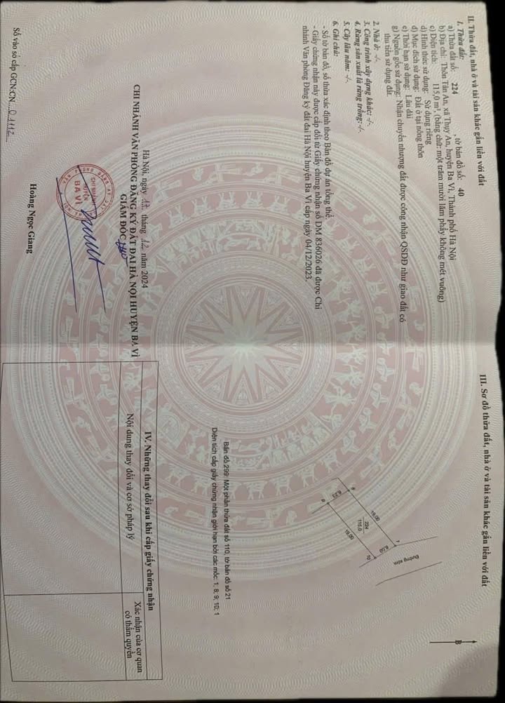 Đất Thụy An, Ba Vì 115m² giá chỉ 800 triệu - Cơ hội đầu tư tuyệt vời!