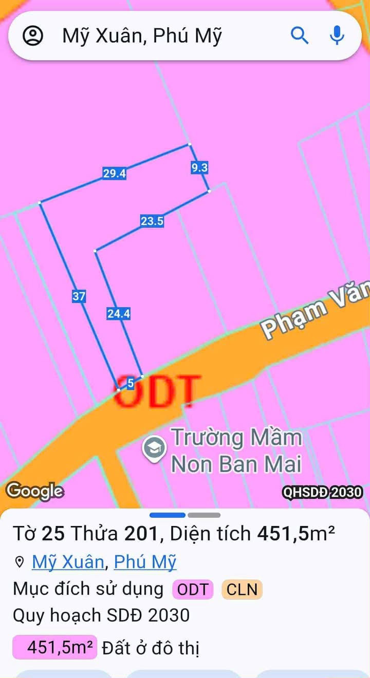 Đất mỹ xuân Phú Mỹ 450m² giá tốt - Phù hợp xây nhà vườn nghỉ dưỡng