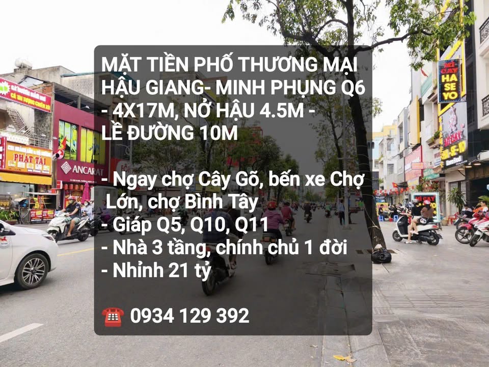 Shophouse mặt tiền đường Hậu Giang, Quận 6, 68m² giá 21.5 tỷ - Vị trí đắc địa cho kinh doanh!