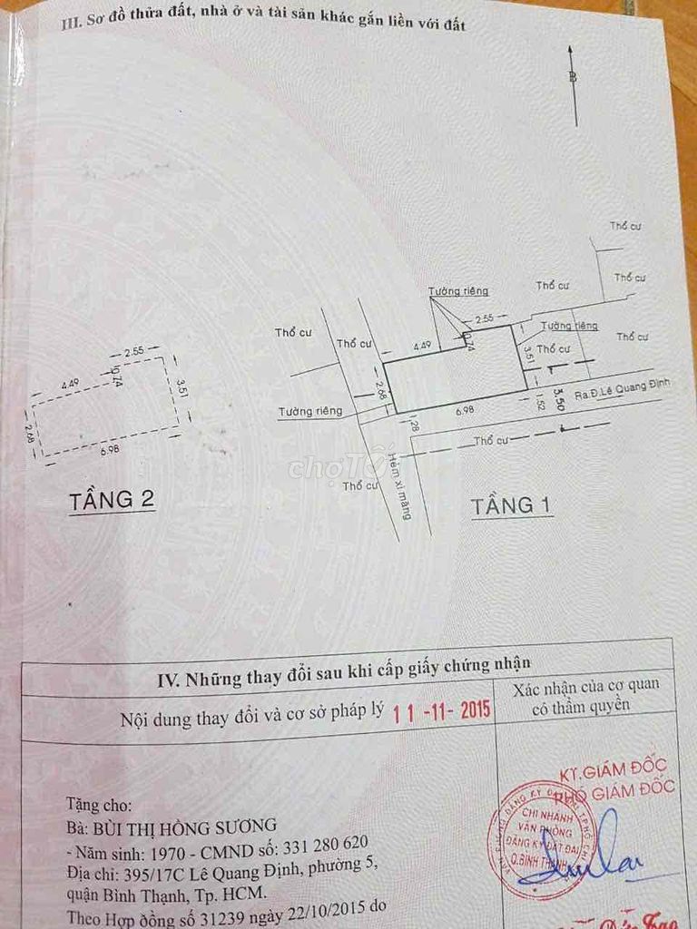 Nhà chính chủ 395/17C Lê Quang Định 21.2m² giá 3.85 tỷ - Gần trung tâm Bình Thạnh!