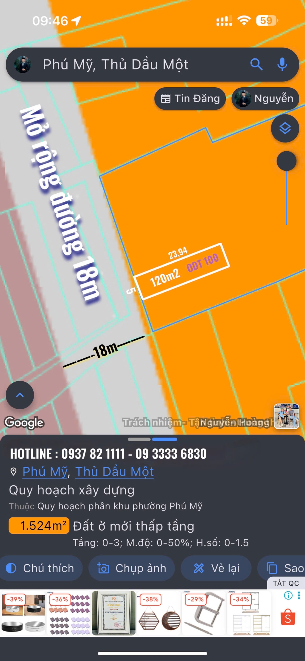 Đất chính chủ Phú Mỹ Thủ Dầu Một 132m² giá 2.47 tỷ - Đầu tư sinh lời ngay!