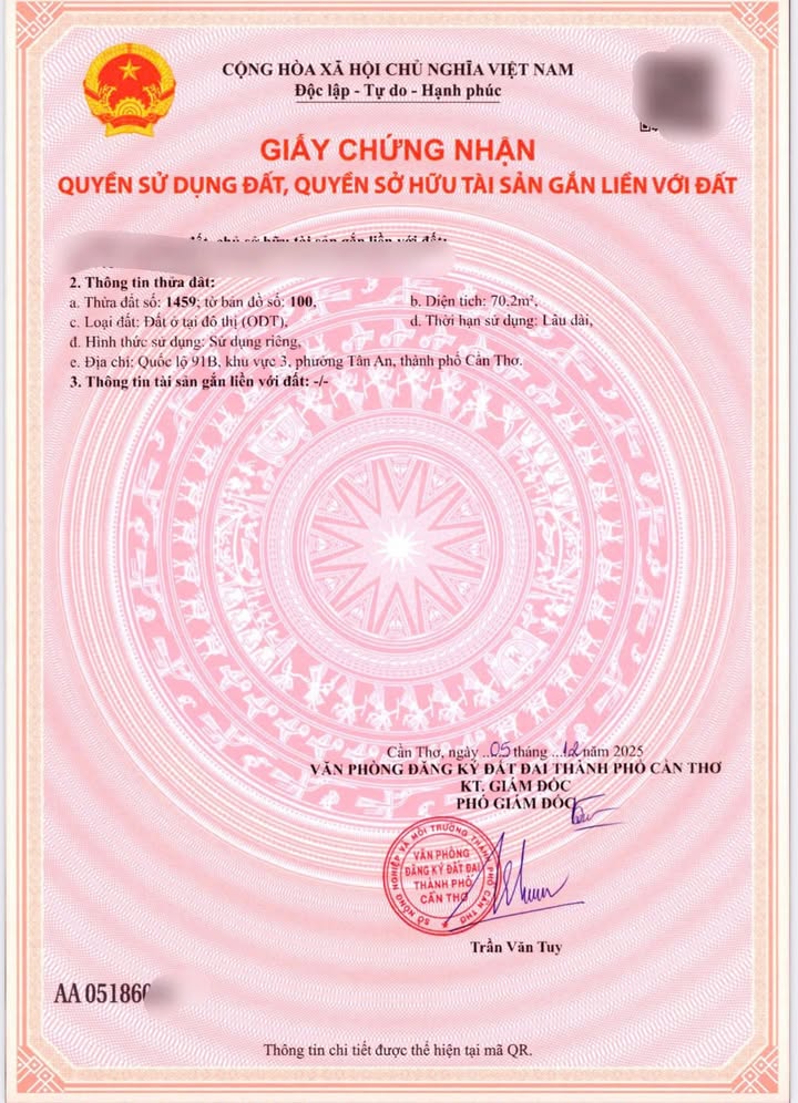 Đất nền Tân An, Ninh Kiều 70m² giá 2.1 tỷ – Cơ hội đầu tư hấp dẫn!