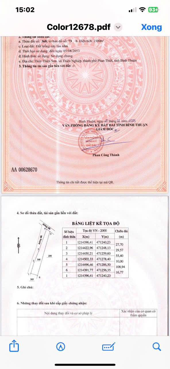 Đất nền Thiện Nghiệp Phan Thiết 1500m² giá 1.7 tỷ - Lô góc 2 mặt tiền đẹp!