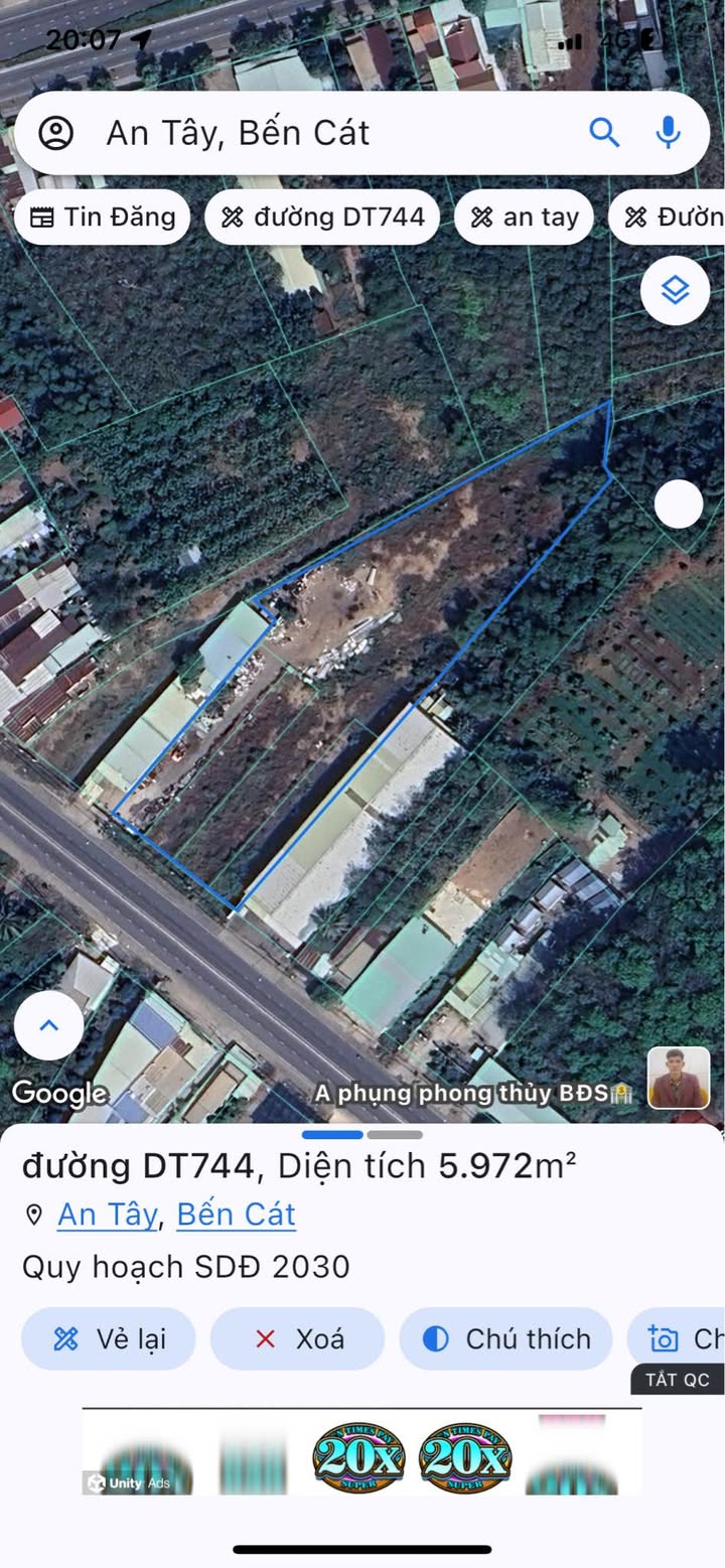 Kho xưởng mặt tiền ĐT 744, xã An Tây, Bến Cát, 5972m² - Giá thỏa thuận hấp dẫn!