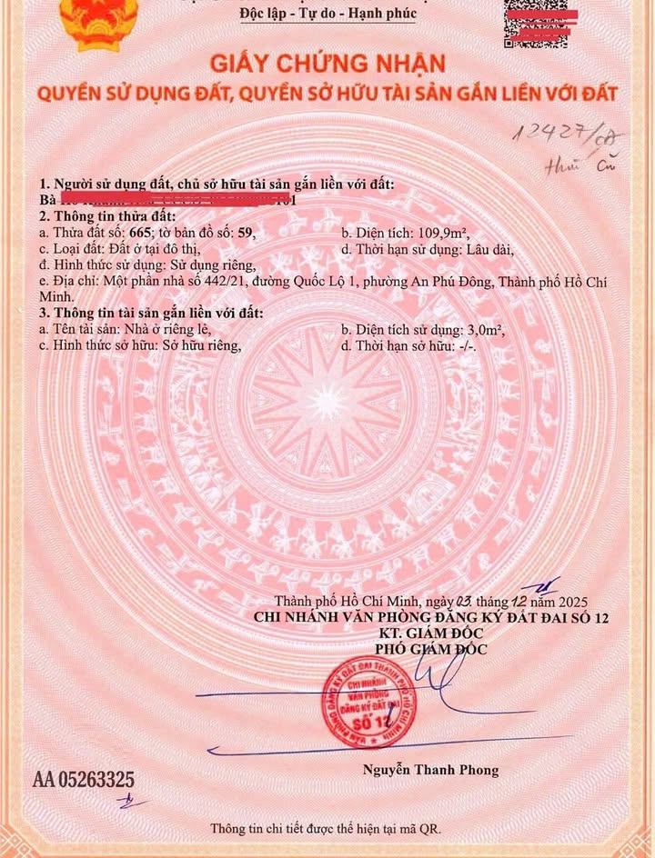 Đất xây CHDV An Phú Đông 109m² giá 6.6 tỷ - Đầu tư sinh lời bền vững!