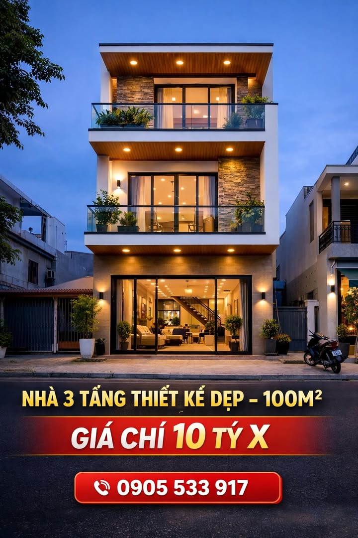 Nhà 3 tầng mặt tiền Huy Cận 100m² giá thỏa thuận - Kinh doanh đắc địa!