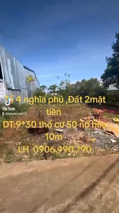 Đất nền Hẻm 1 Nam Kỳ Khởi Nghĩa, Gia Nghĩa 270m² giá 1.15 tỷ - Nở hậu phong thủy tốt!