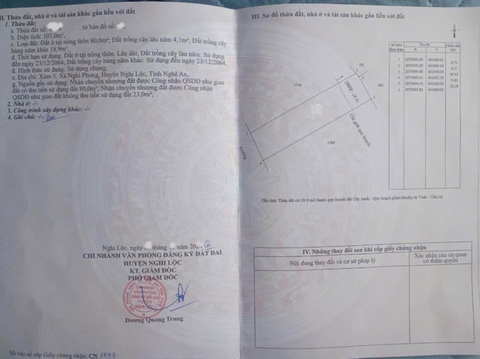 Đất Nghi Phong 103m² giá 1.8 tỷ - Đường nhựa 5m, gần Ủy ban xã!