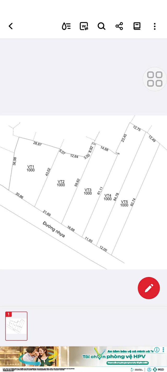 Đất nền Đất Đỏ 1000m² giá 1.38 tỷ - Cơ hội đầu tư tuyệt vời!