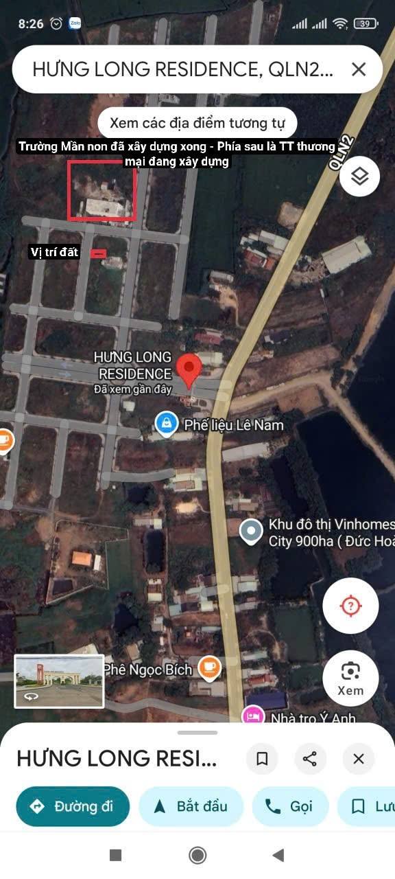 Đất nền Dự án Hưng Long Đức Hòa 85m² giá 850 triệu - Chính chủ sang nhượng nhanh!