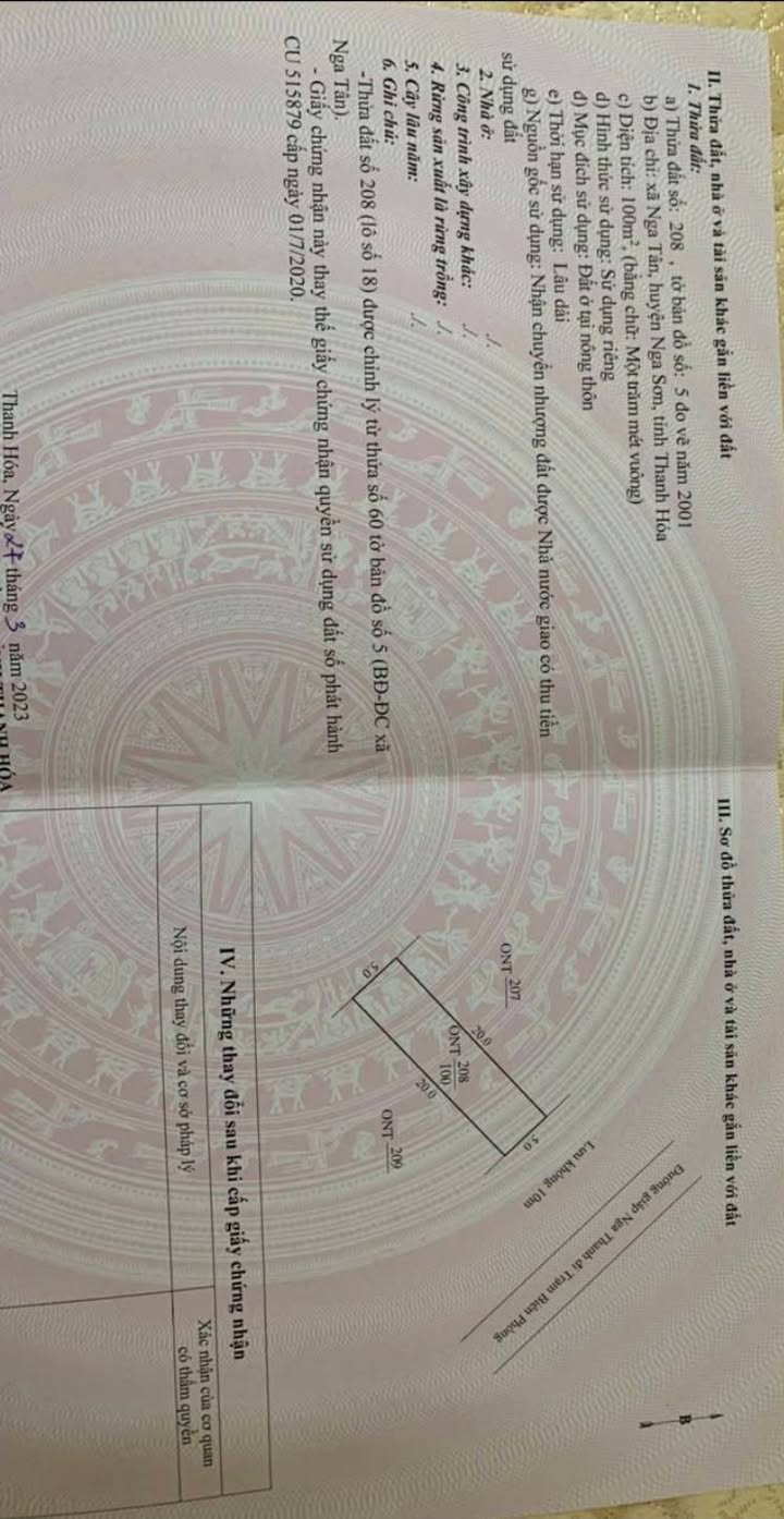 Đất nền chính chủ khu công nghiệp Long Sơn, Nga Sơn 100m² giá chỉ 1.2 tỷ - Đầu tư sinh lời ngay!