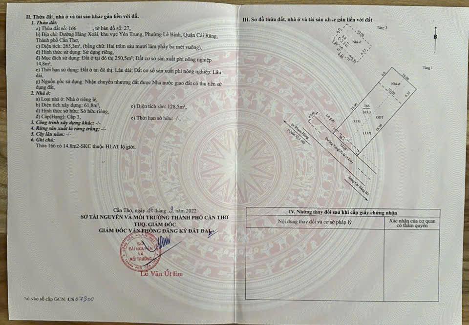 Nhà bán chính chủ quận Cái Răng, Cần Thơ 265m² giá 8.5 tỷ - Vị trí đẹp, thuận tiện kinh doanh!