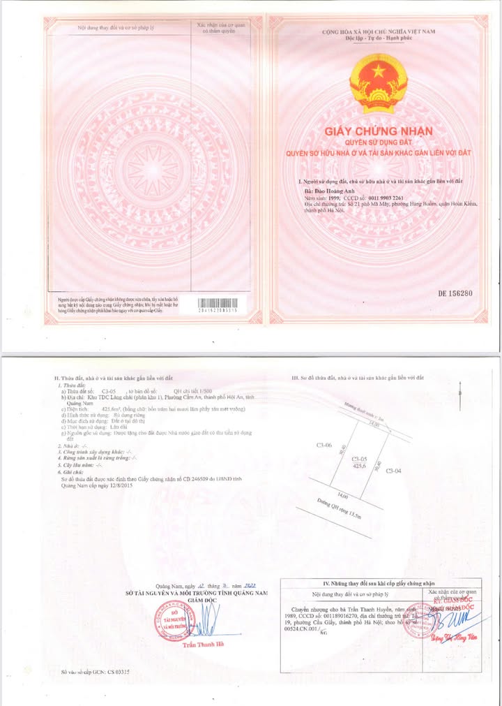 Đất vàng Cẩm An Hội An 410m² giá thỏa thuận - Sở hữu lô góc 3 mặt tiền sát biển An Bàng!