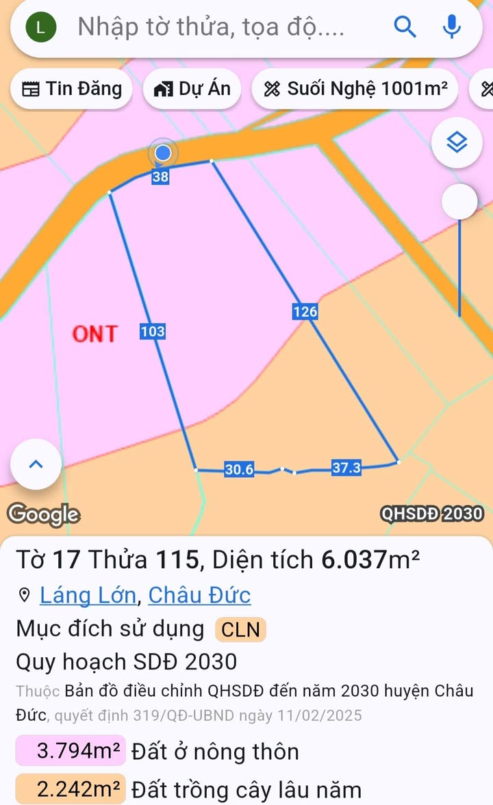 Đất nền 6000m² xã Kim Long, Châu Đức - Đầu tư nghỉ dưỡng lý tưởng chỉ 9.8 tỷ!