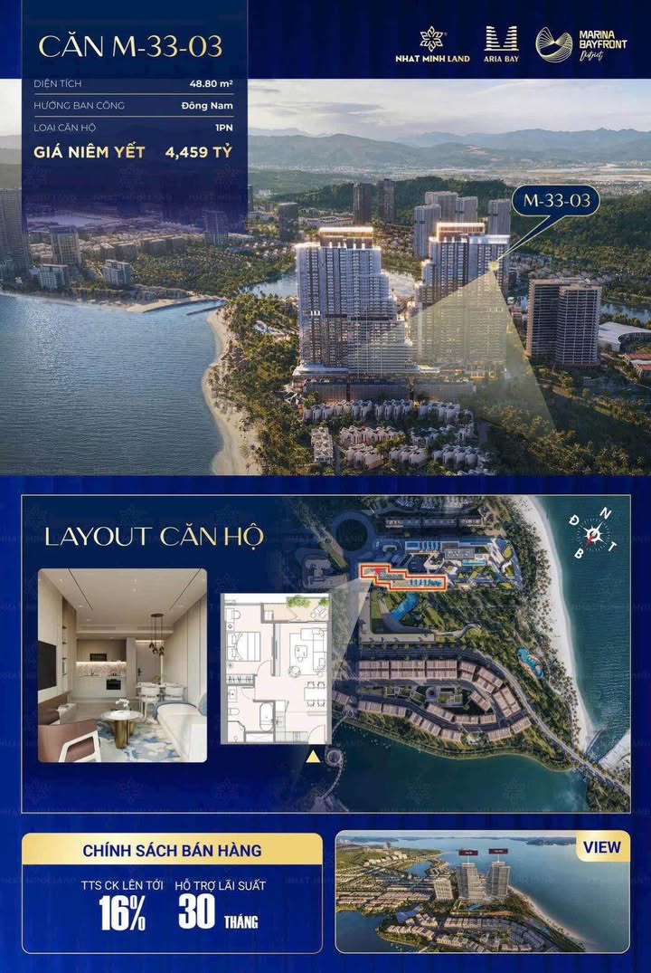 Căn hộ Aria Bay Hạ Long 48.8m² giá 4.46 tỷ - Đặc quyền cho người nhanh tay!