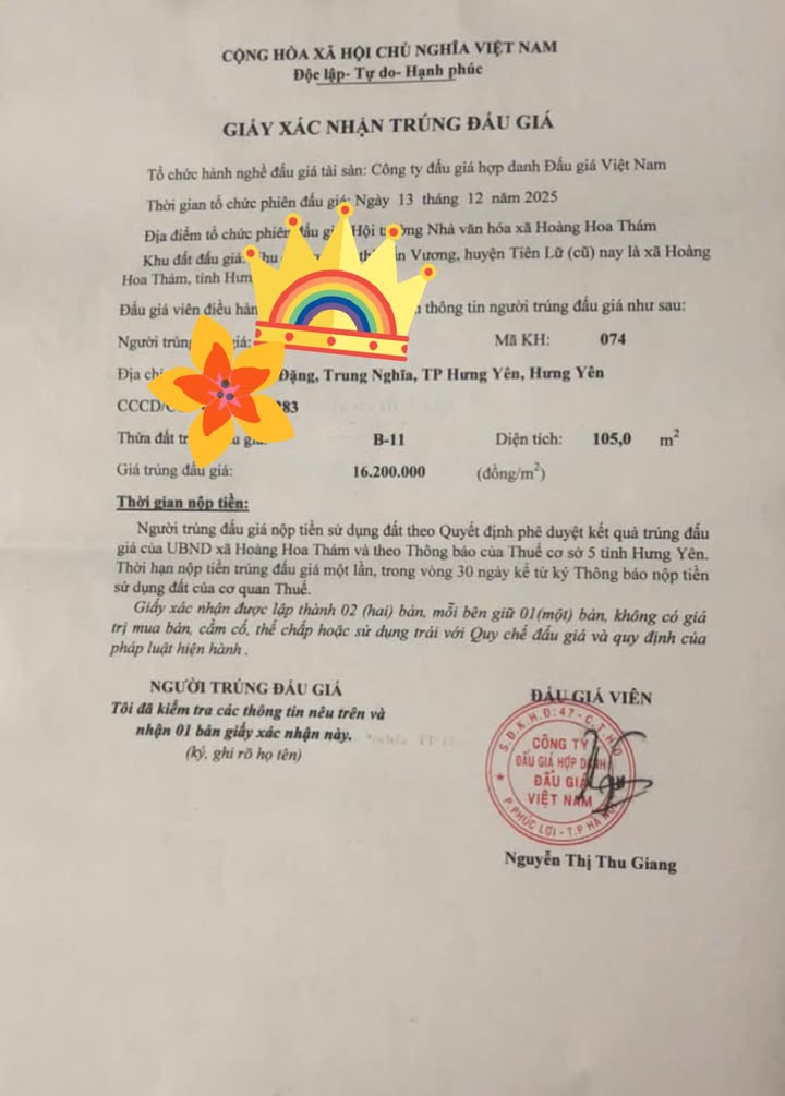 Đất nền Tiên Lữ Hưng Yên 105m² giá 1.7 tỷ - Cơ hội đầu tư hấp dẫn!