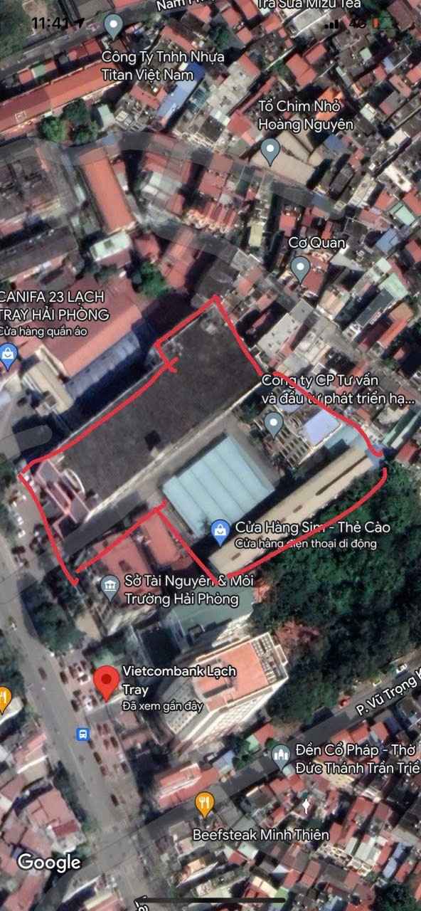 Đất mặt tiền Lạch Tray, Hồng Bàng, Hải Phòng 7.835m² giá 165 tỷ - Cơ hội đầu tư hiếm có!