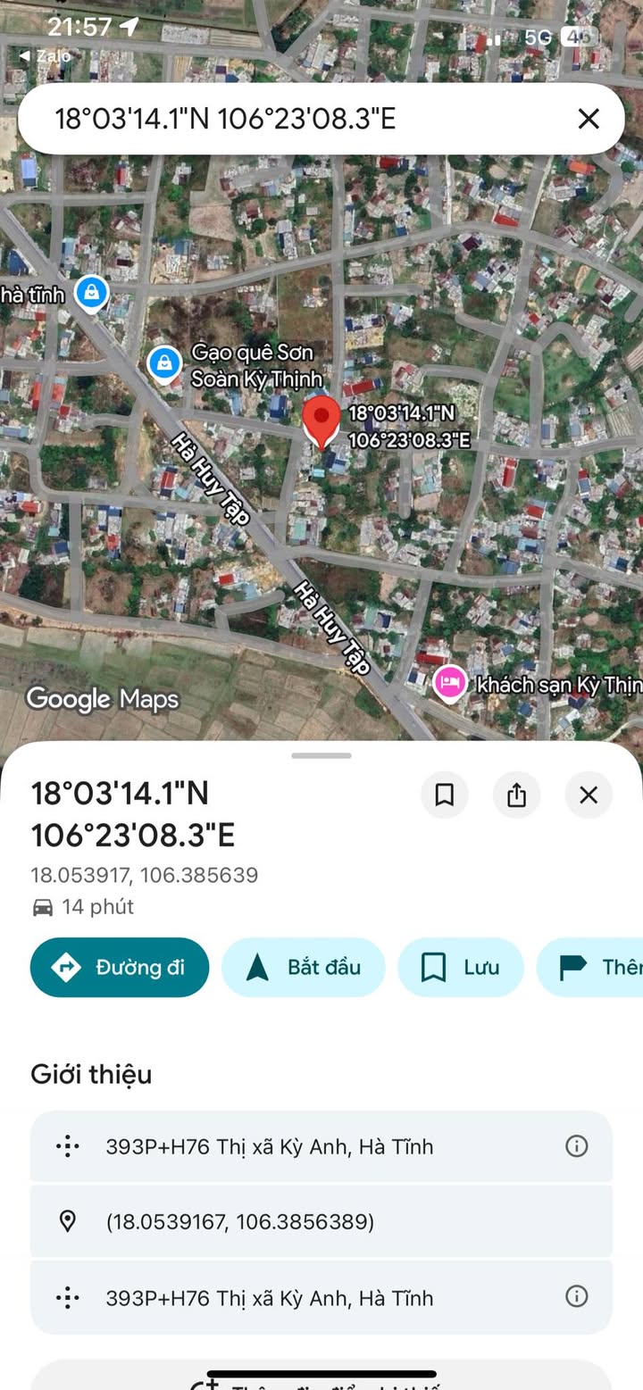 Đất thổ cư Kỳ Thịnh, Kỳ Anh 322.8m² giá chỉ 3.429 tỷ - Cơ hội đầu tư tuyệt vời!